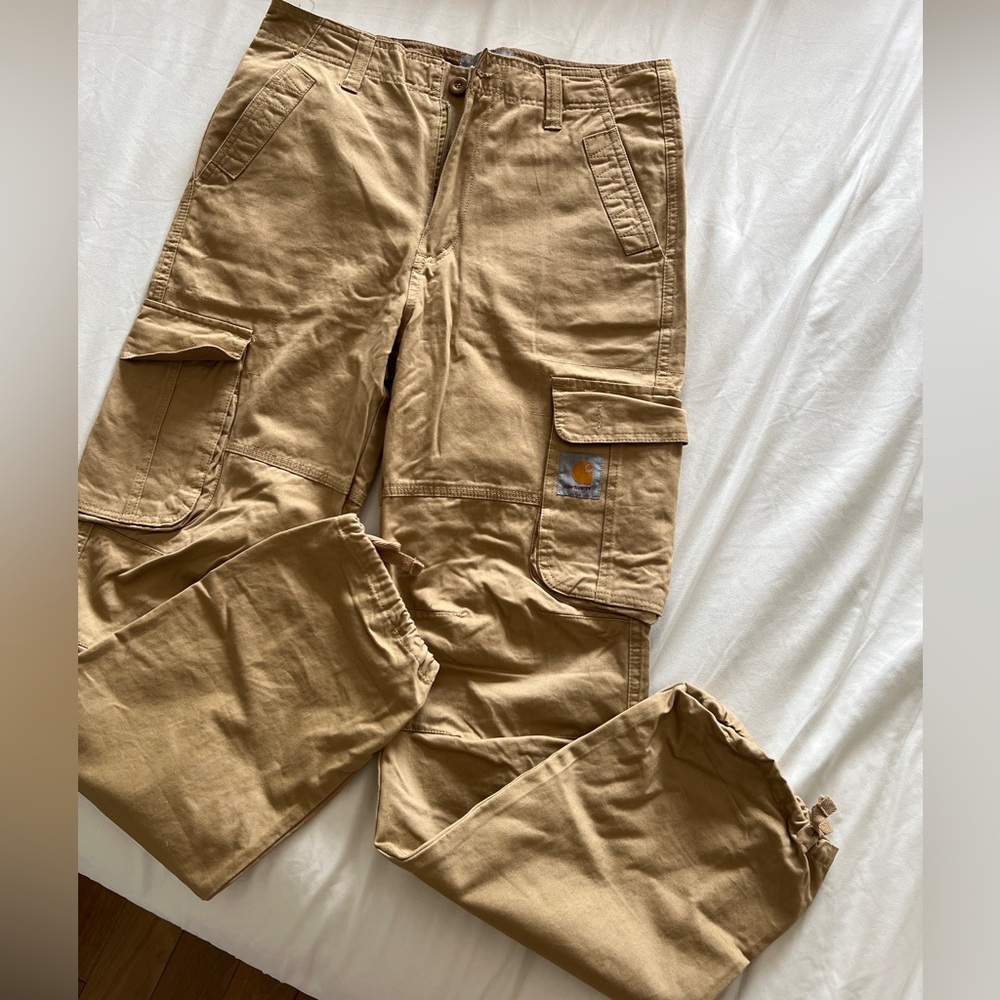 Carhartt Tan Cargo Pants Rugged Workwear Style